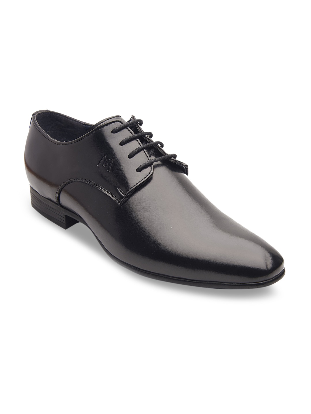 

MICHAEL ANGELO Men Black Solid Formal Derbys