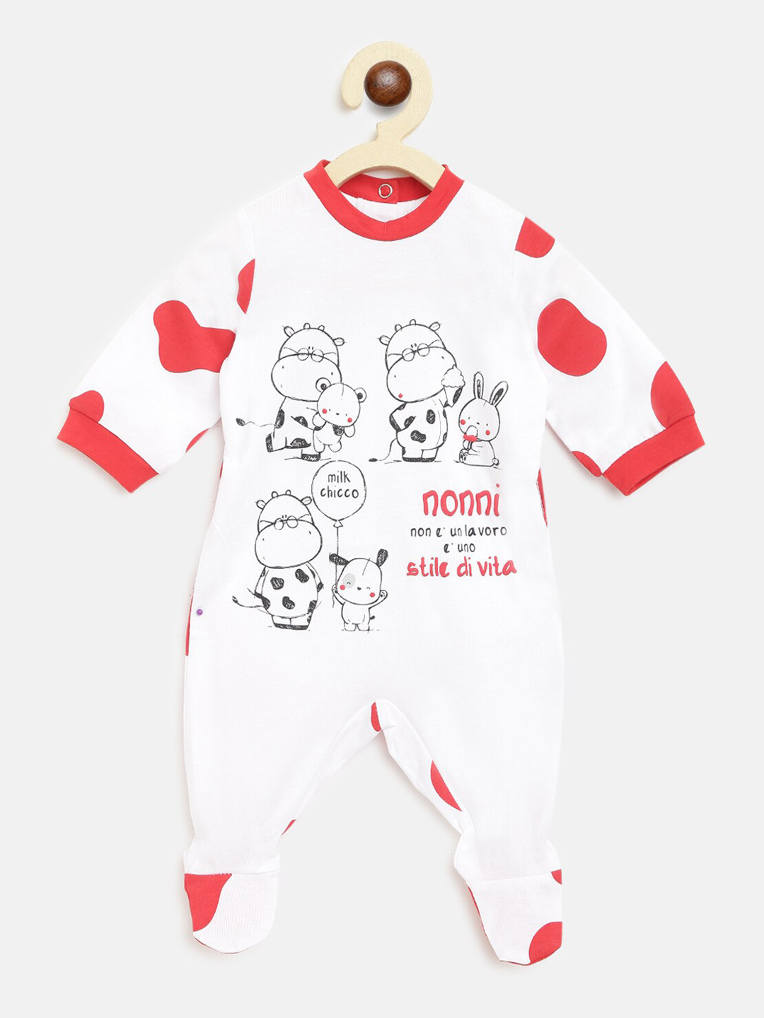 

Chicco Unisex White & Red Sleepsuit