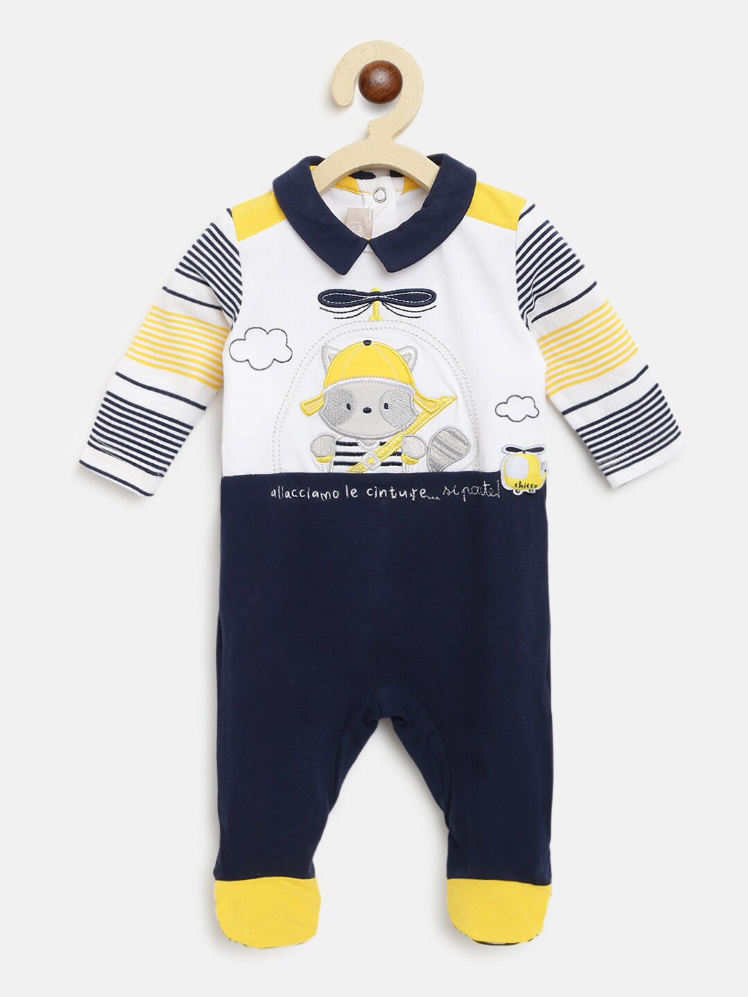 

Chicco Boys White Striped Sleepsuit