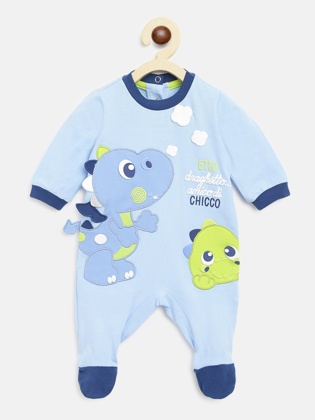 

Chicco Boys Blue Embroidered Sleepsuit
