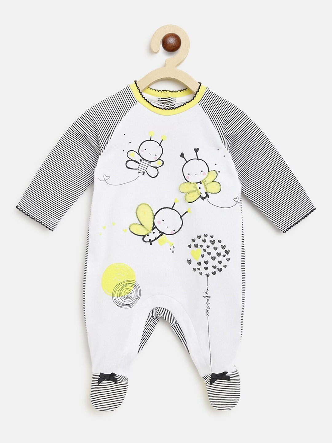 

Chicco Girls White & Black Printed Sleepsuit