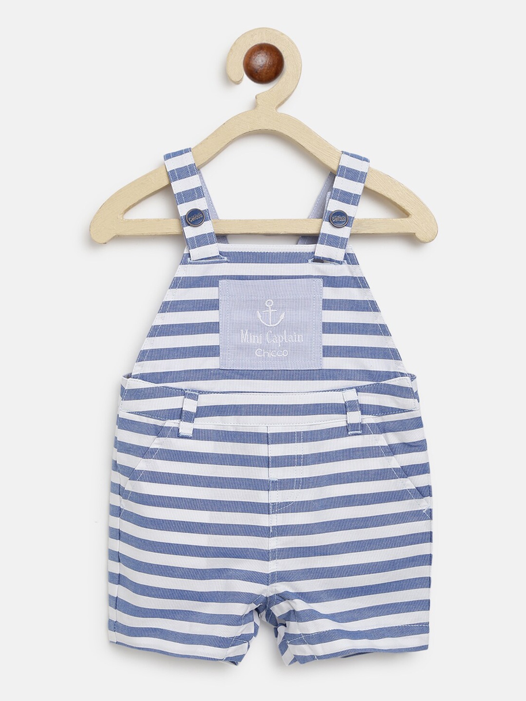 

Chicco Boys Blue & White Striped Dungarees