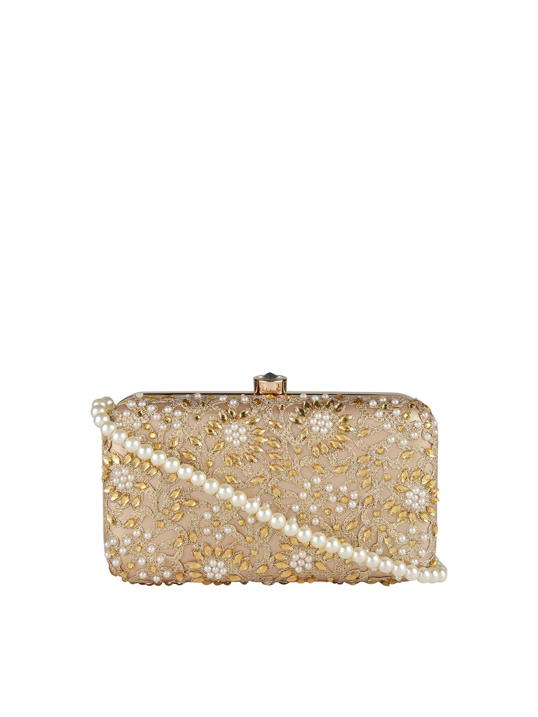 

Vdesi Gold-Toned Embellished Box Clutch