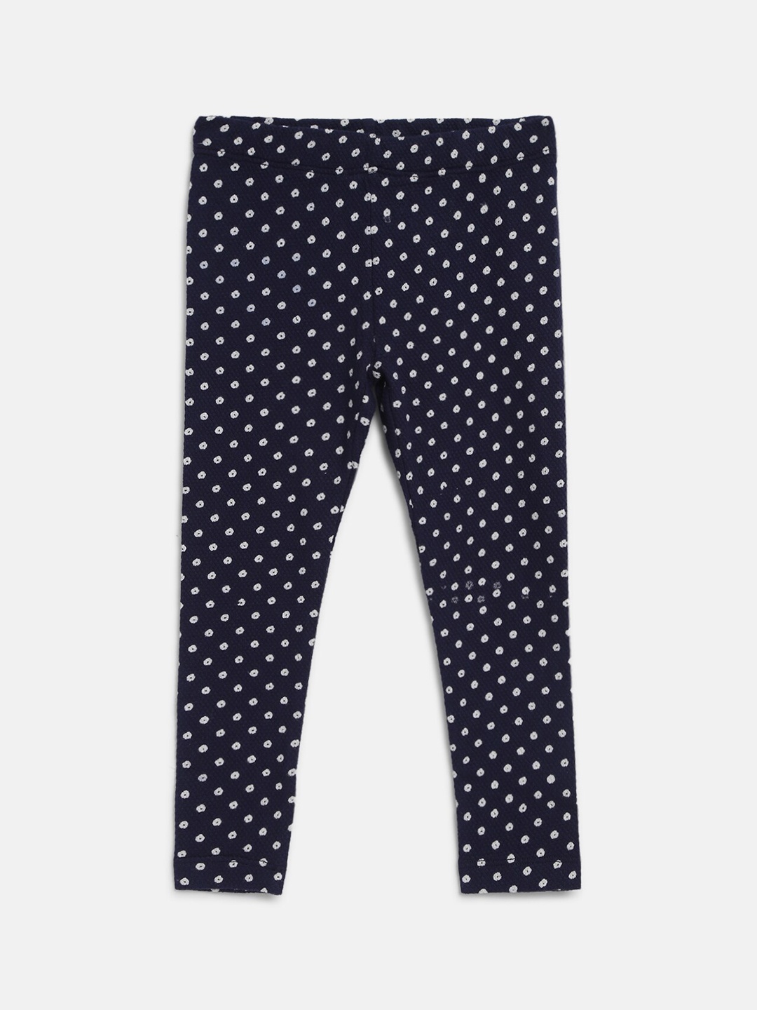 

Chicco Kids Navy Blue Floral Printed Leggings