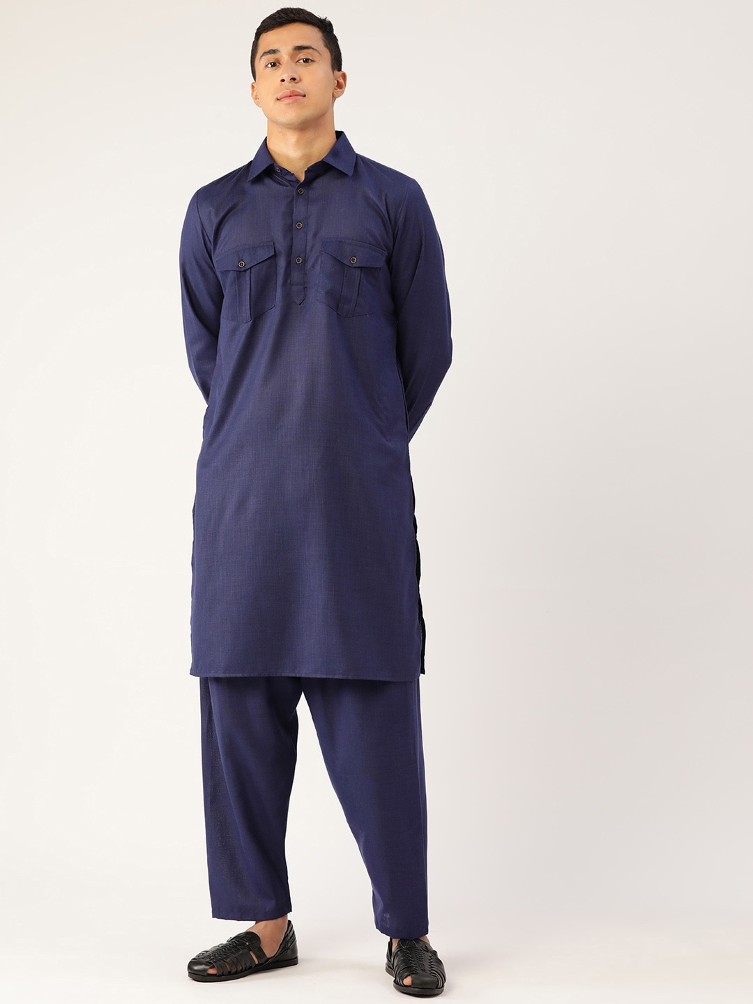 

Molly & Michel Men Blue Pathani Kurta