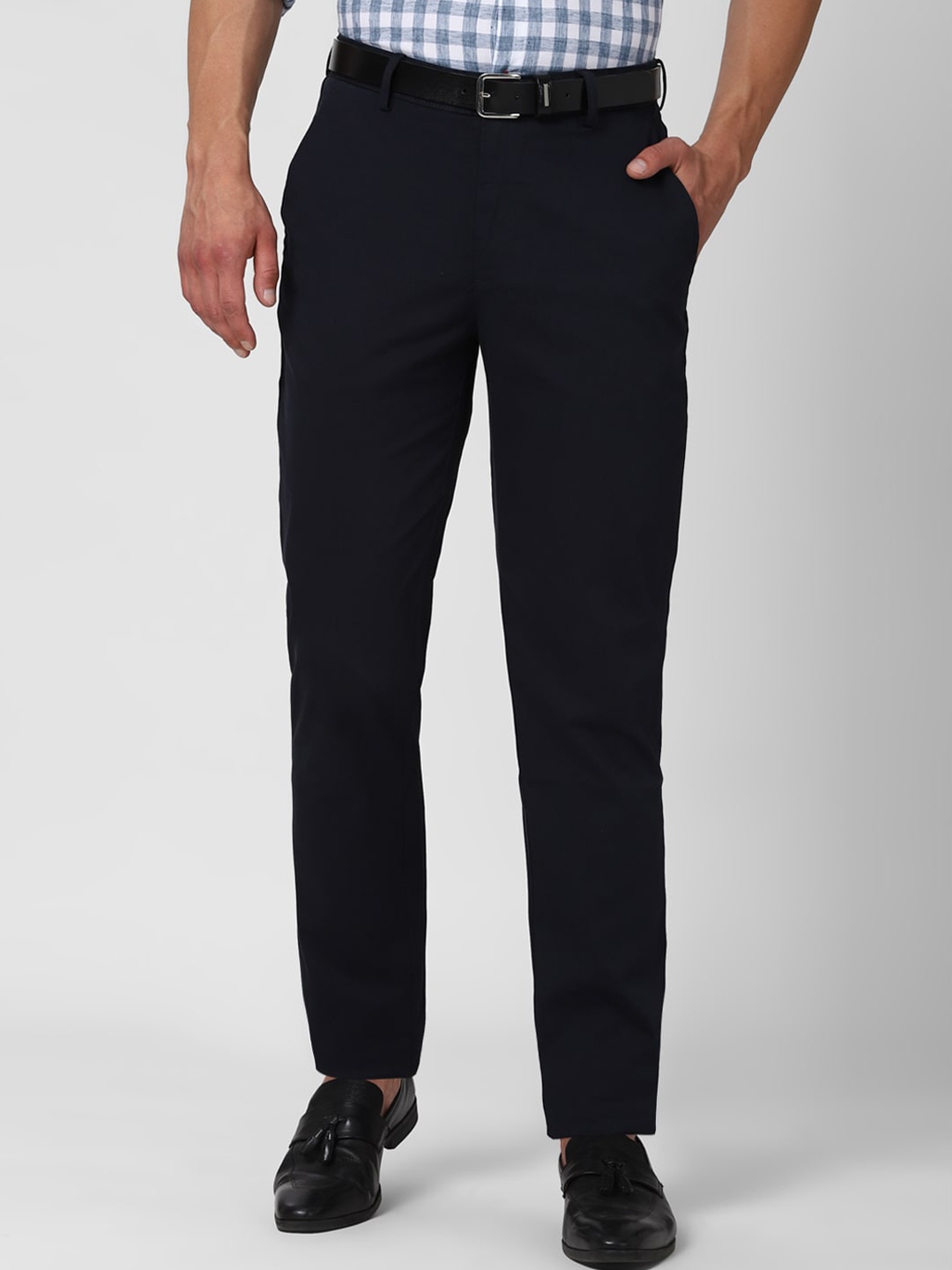 

Peter England Casuals Men Navy Blue Slim Fit Trousers
