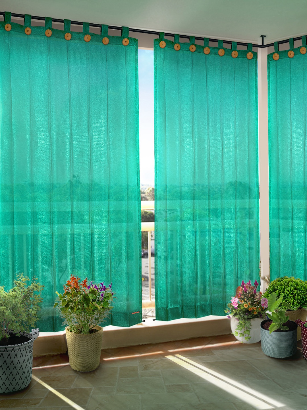 

Hippo Green Set of 2 Room Darkening Curtain