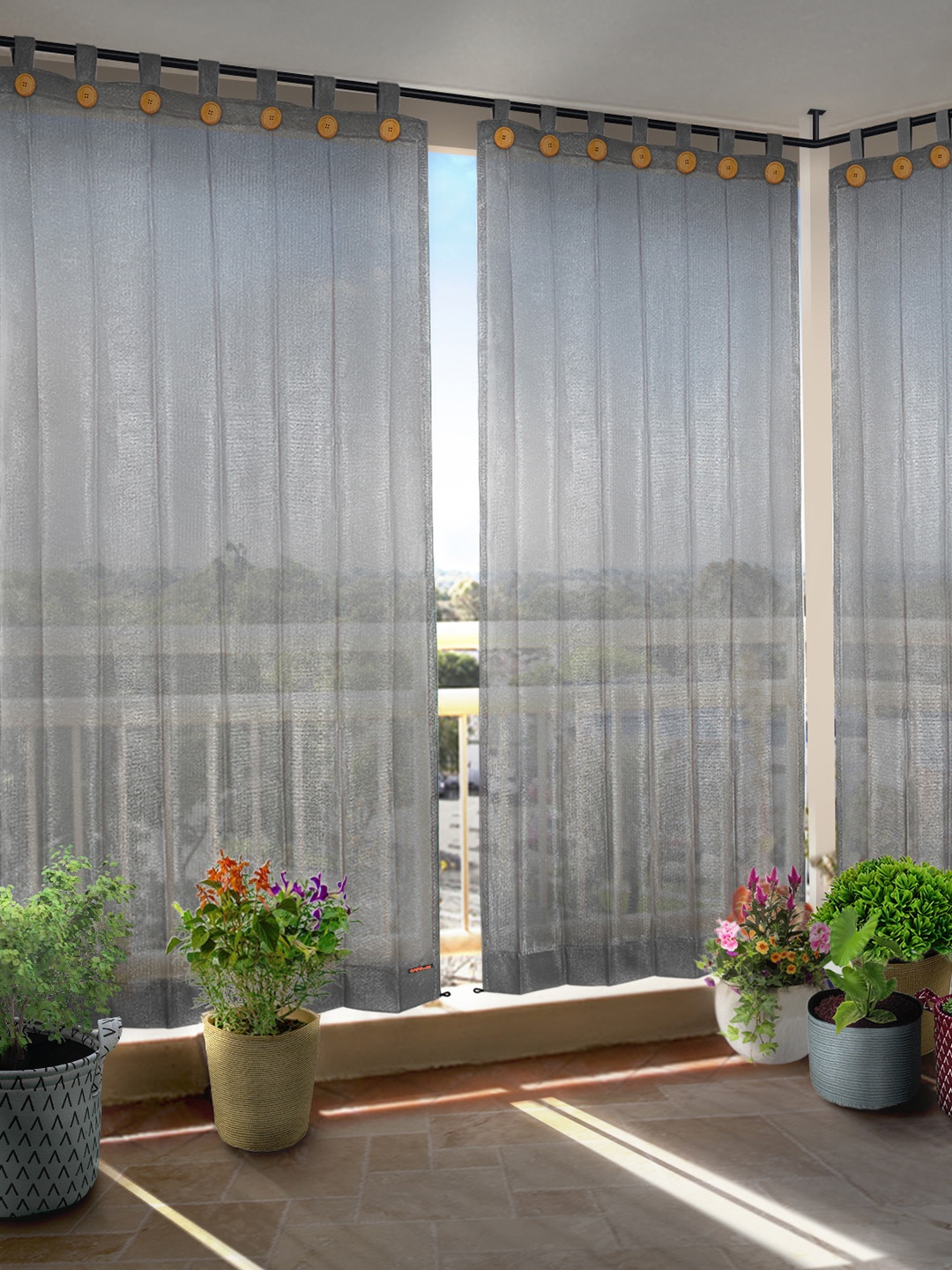 

Hippo Grey Set of 2 Room Darkening Window Curtain