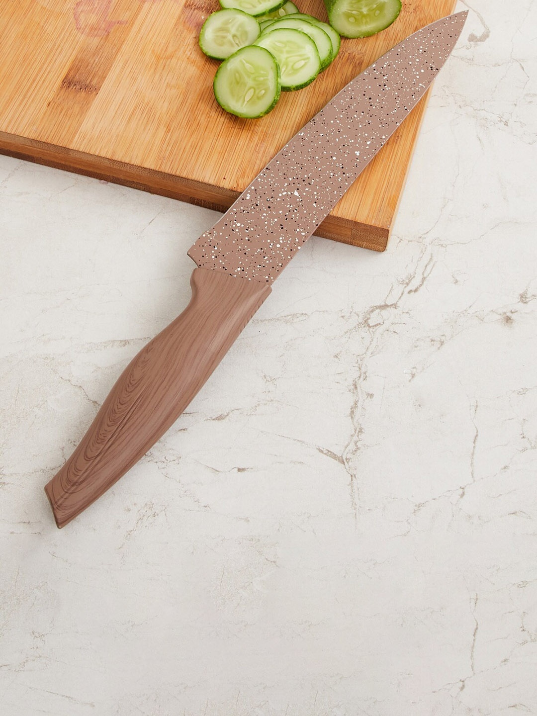 

Home Centre Beige Printed Stainless Steel Chef Knife