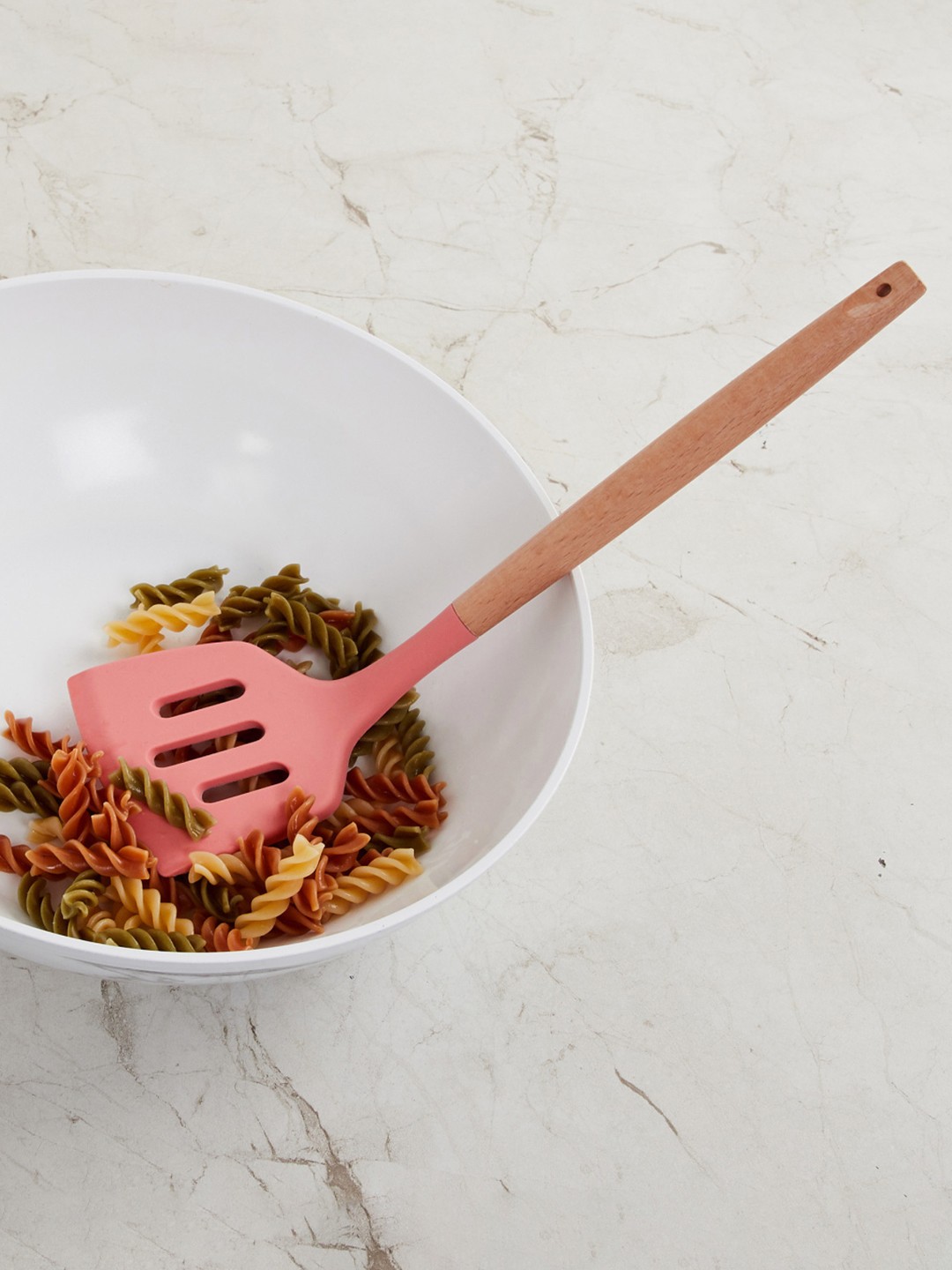 

Home Centre Pink Rosemary-Omega Slotted Silicone Turner With Wooden Handle