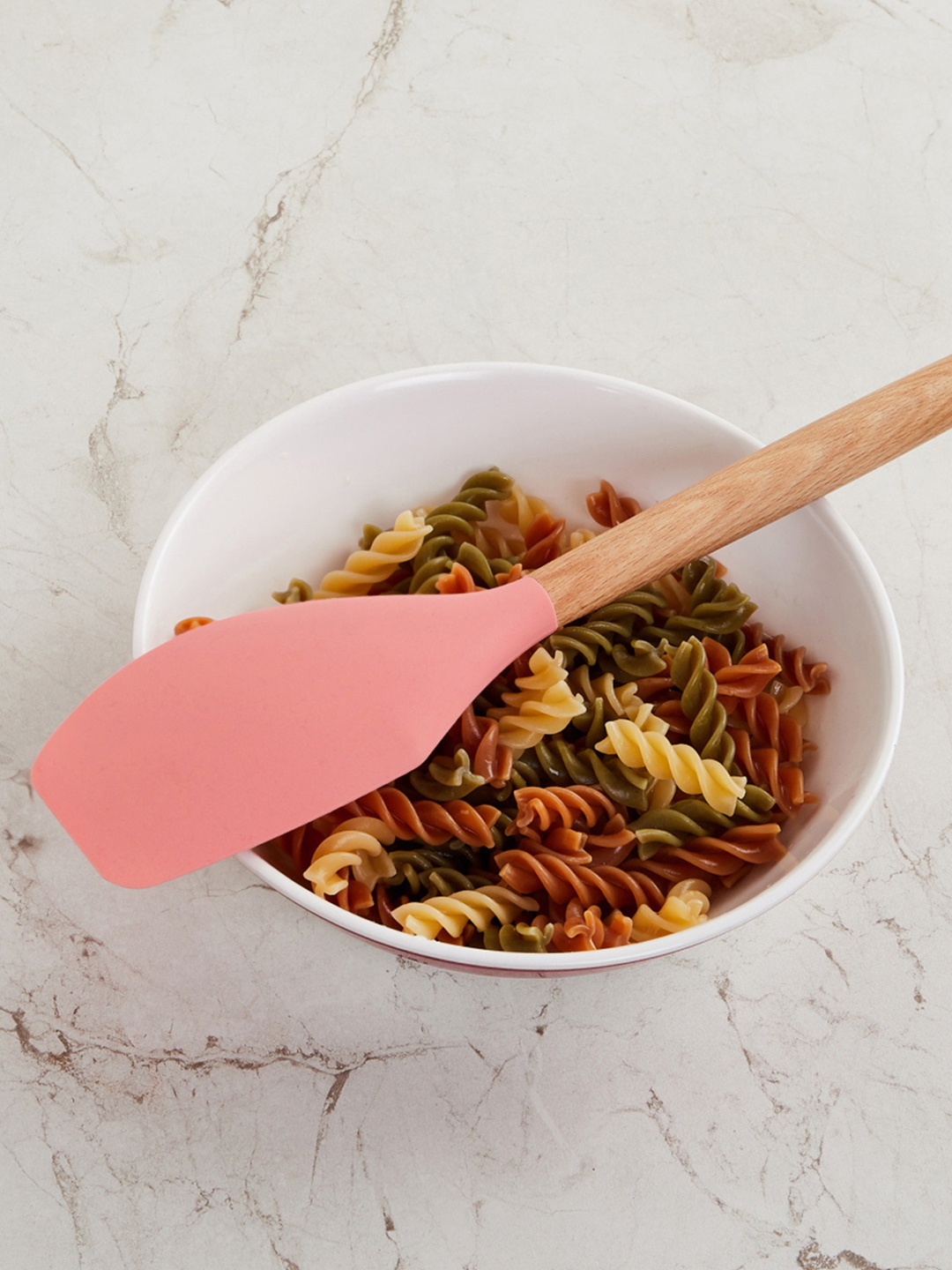 

Home Centre Pink Solid Silicone Spatula With Wooden Handle