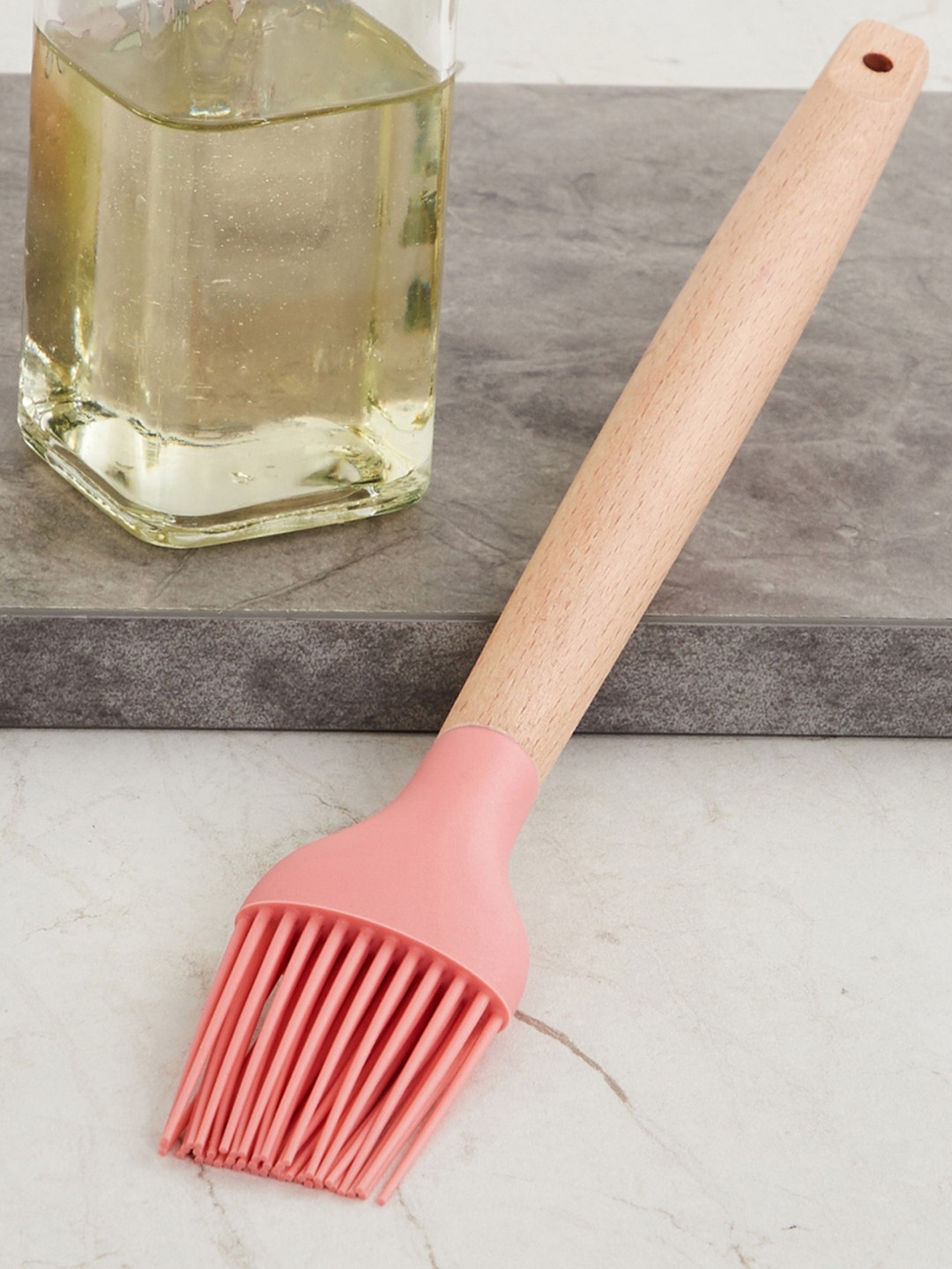 

Home Centre Camel Brown & Pink Silicone Basting Brush With Wooden Handle