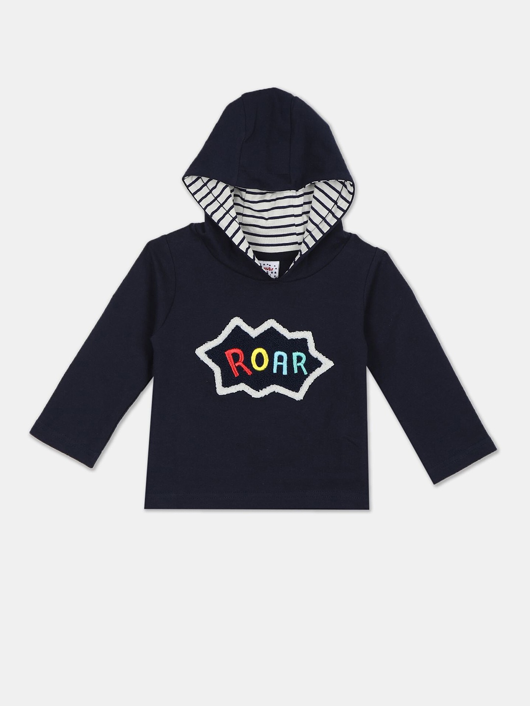 

Donuts Boys Navy Blue Printed Hooded Sweatshirt