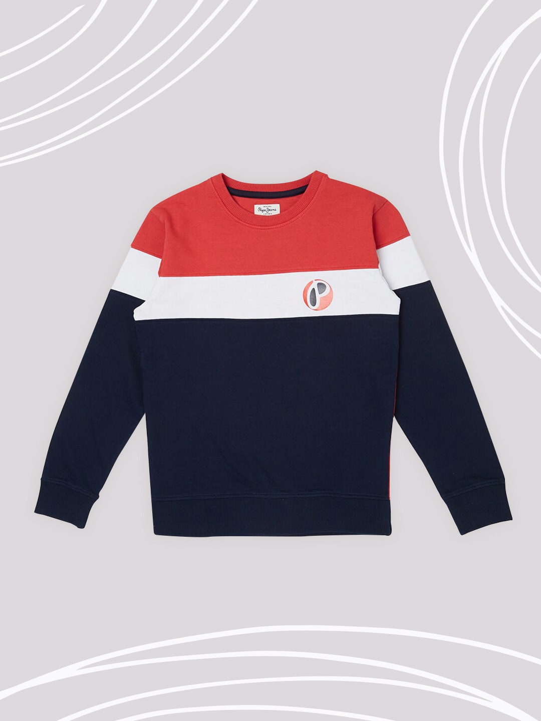 

Pepe Jeans Boys Red Colourblocked Sweatshirt