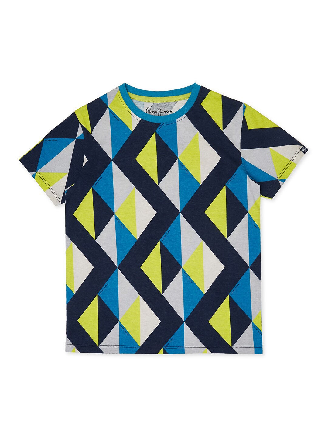 

Pepe Jeans Boys Blue Printed Pure Cotton Regular fit T-shirt