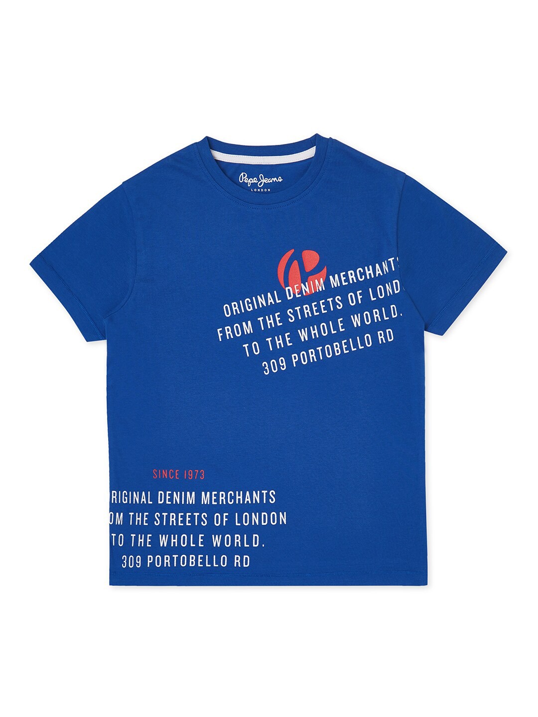 

Pepe Jeans Boys Blue Typography Regular Fit Printed T-shirt