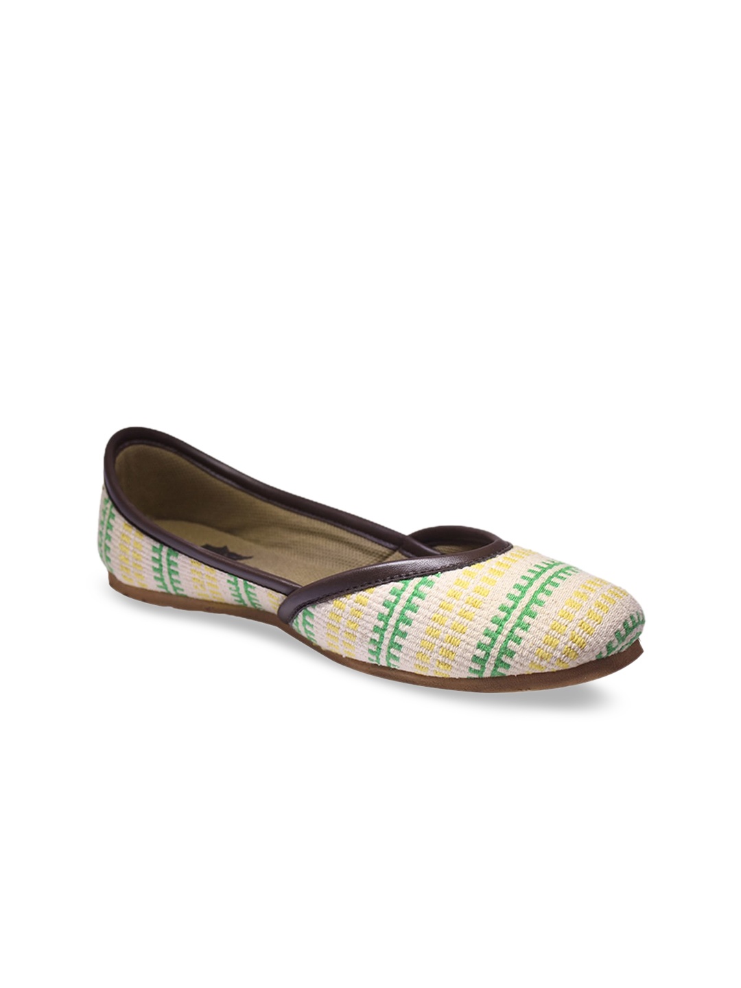 

VEGAN BASICS Women Multicoloured Mojaris Flats, Multi