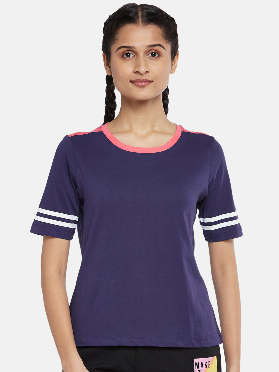 

Ajile by Pantaloons Blue Solid Cotton Top