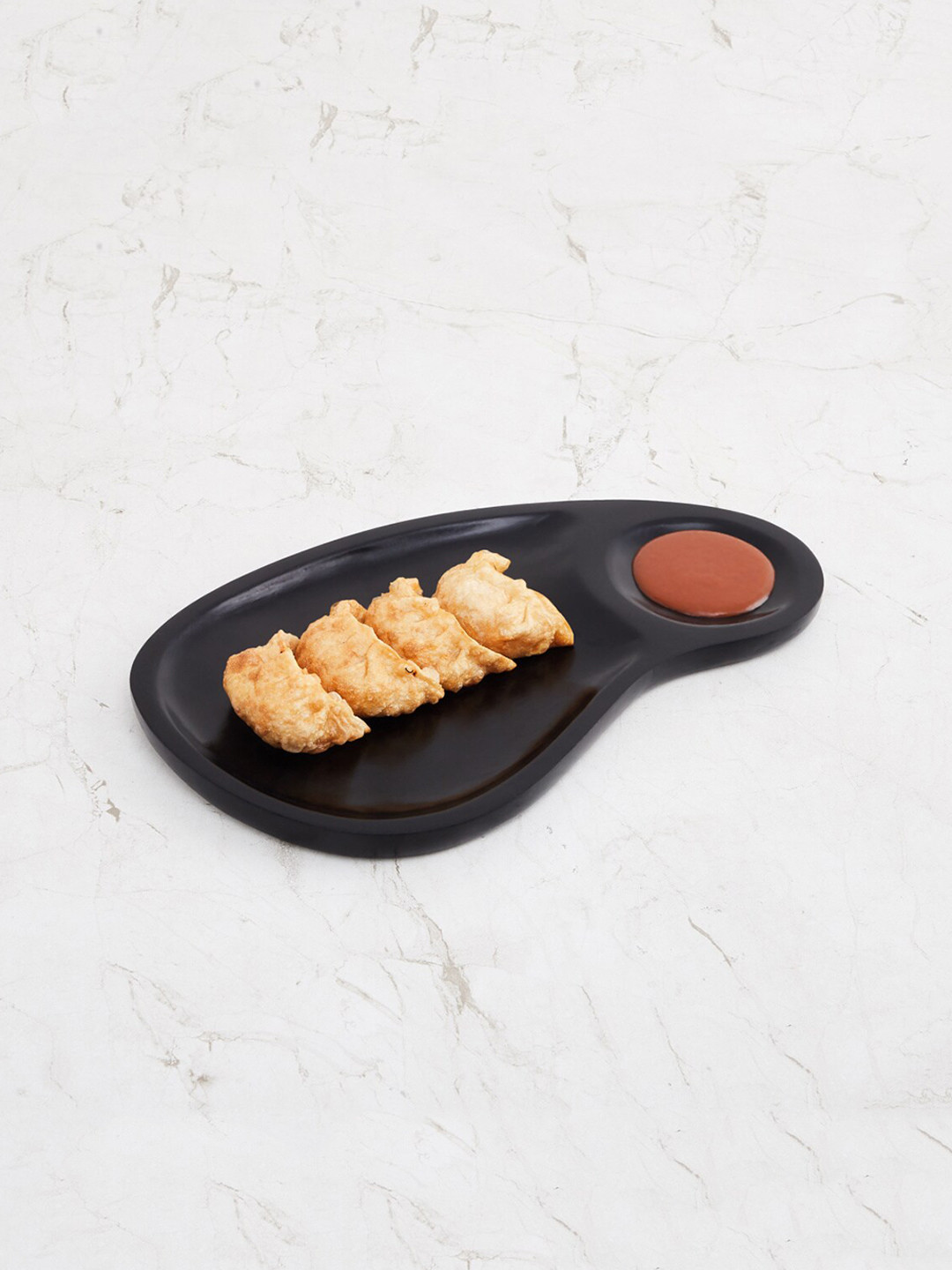 

Home Centre Wooden Chip And Dip Serving Tray, Black