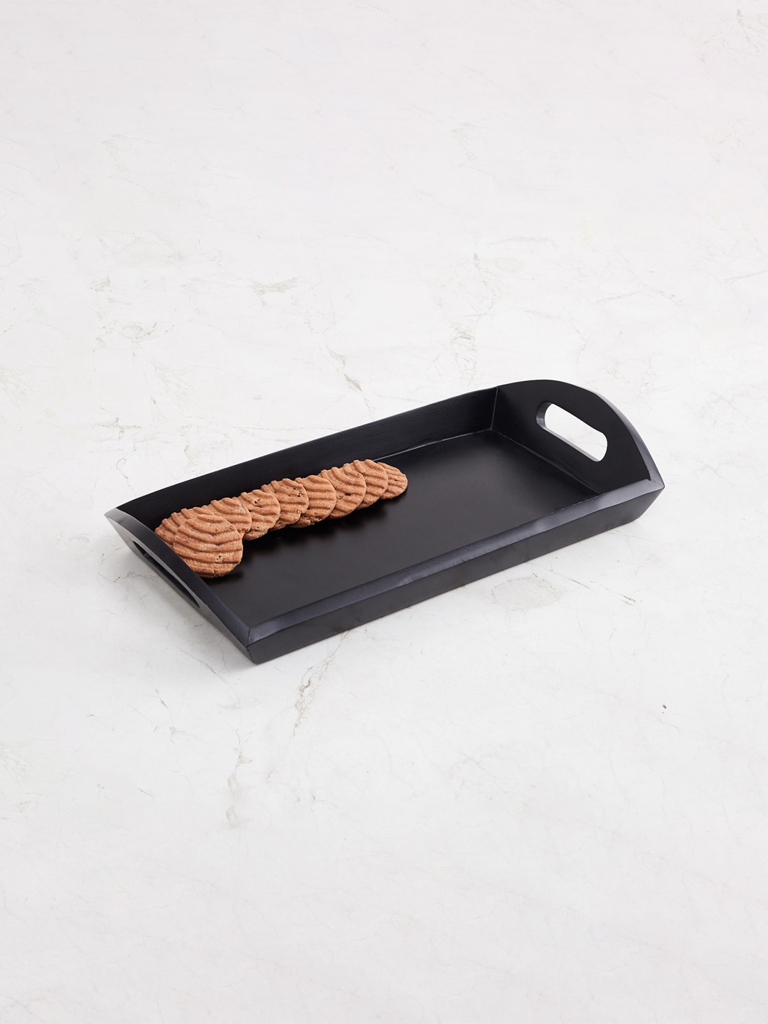 

Home Centre Black Solid Wooden Serving Tray