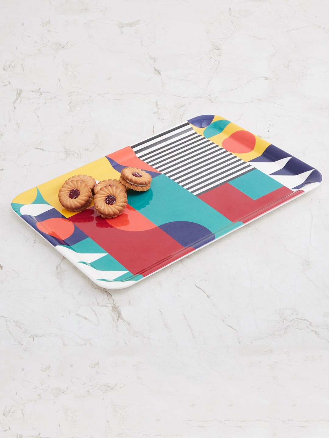 

Home Centre Multicoloured Printed Melamine Serving Tray, Multi