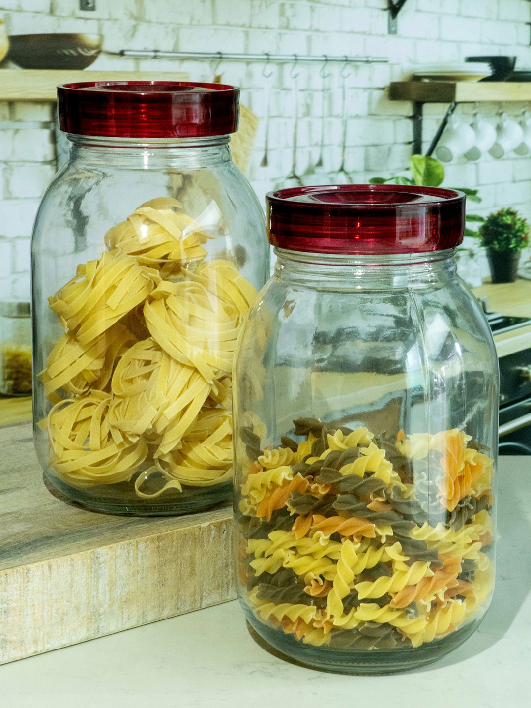 

Roxx Set of 2 Glass Flash Storage Jar, Transparent