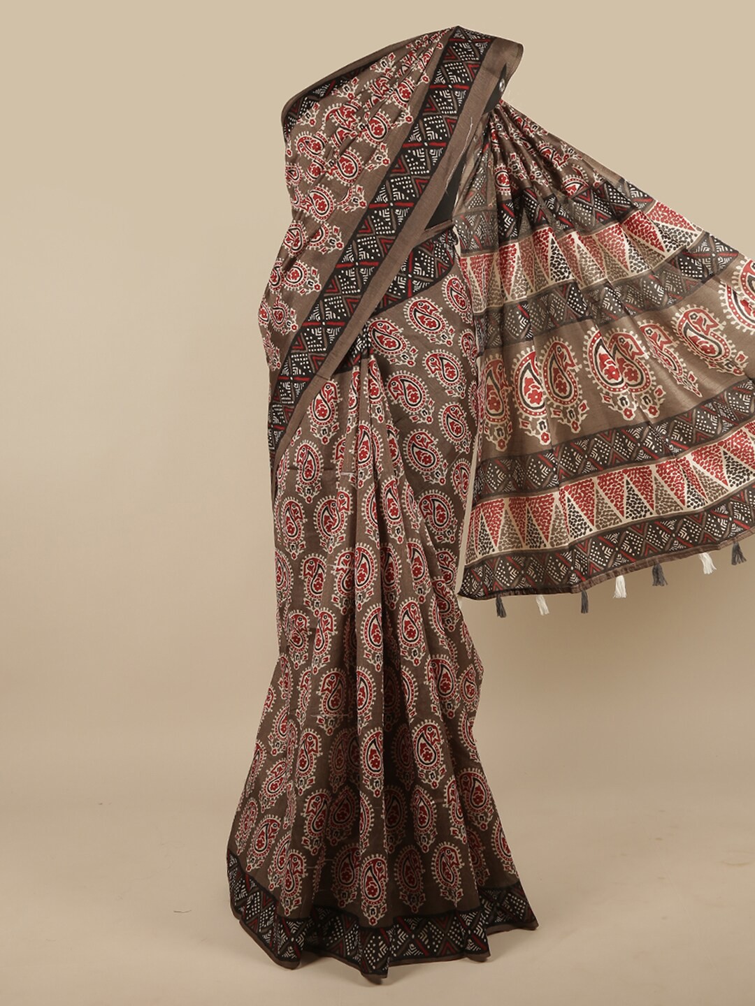 

Pothys Grey Paisley Saree