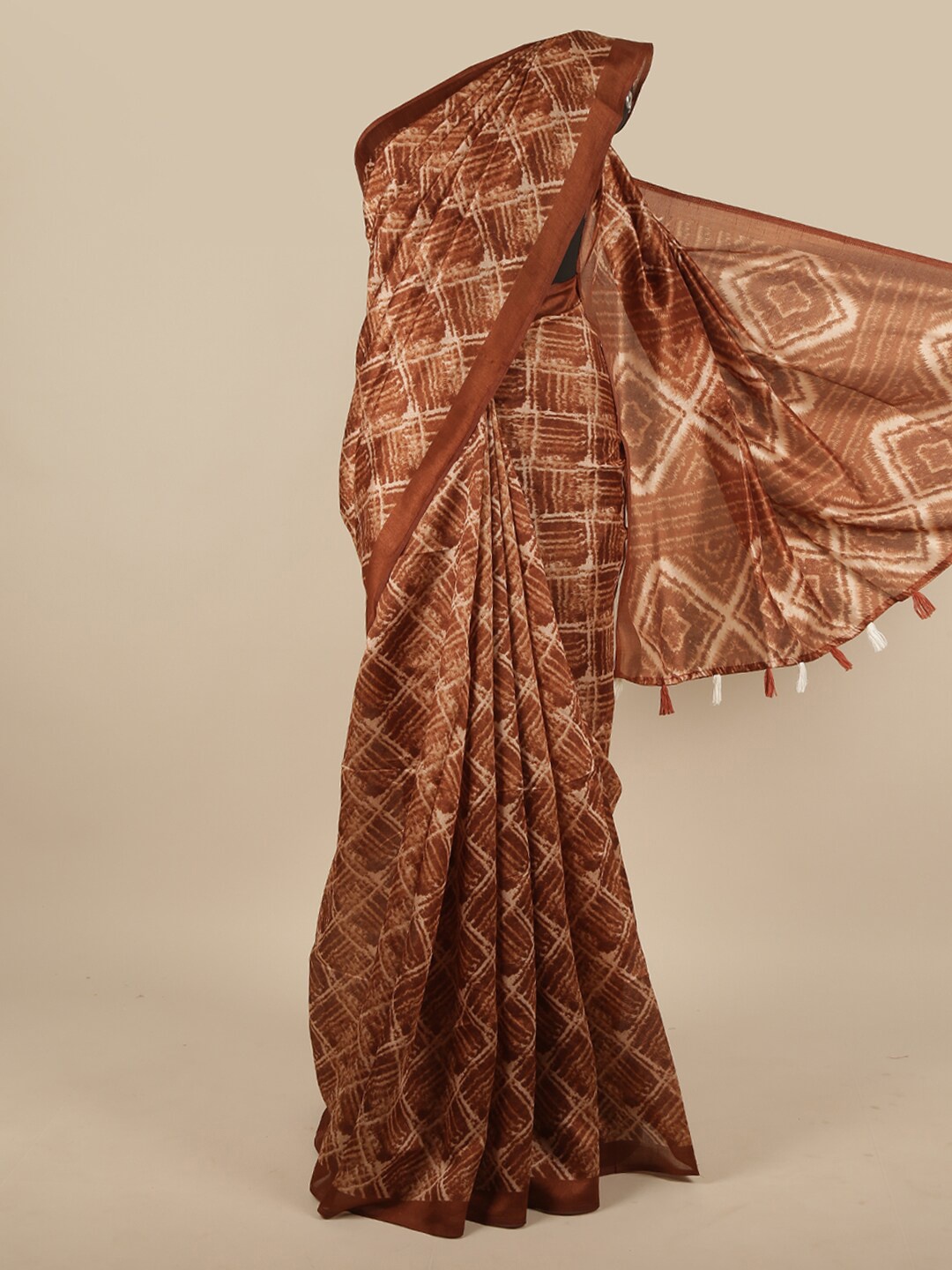 

Pothys Brown Printed Saree