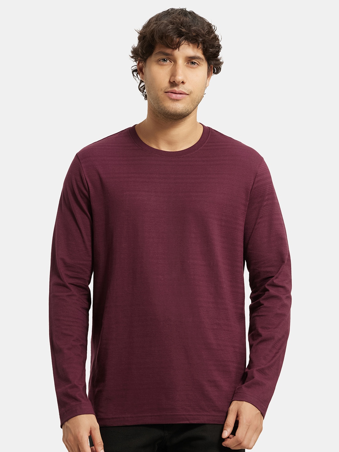 

Jockey Super Combed Supima Cotton Solid Round Neck Full Sleeve Tshirt-IM22, Burgundy