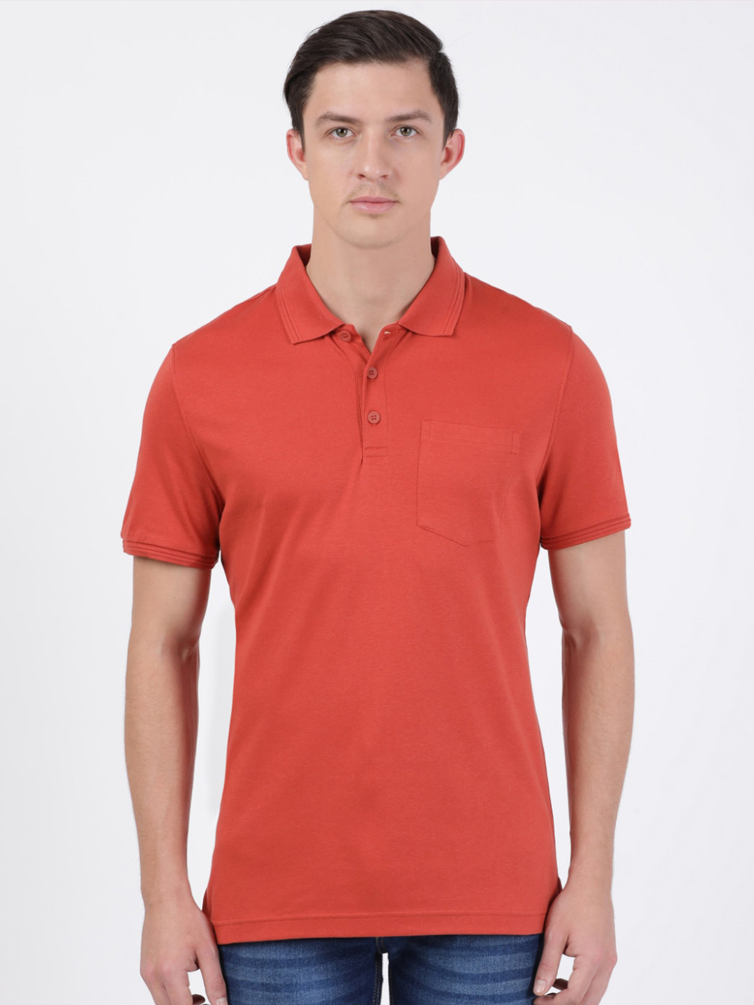 

Jockey Men Red Regular Fit Polo Collar T-shirt
