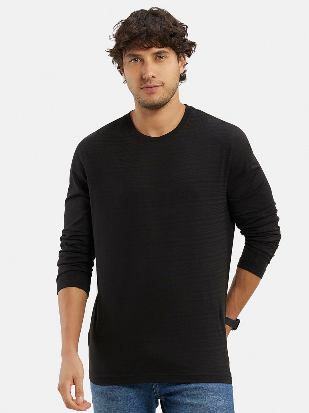 

Jockey Super Combed Supima Cotton Solid Round Neck Full Sleeve Tshirt-IM22, Black