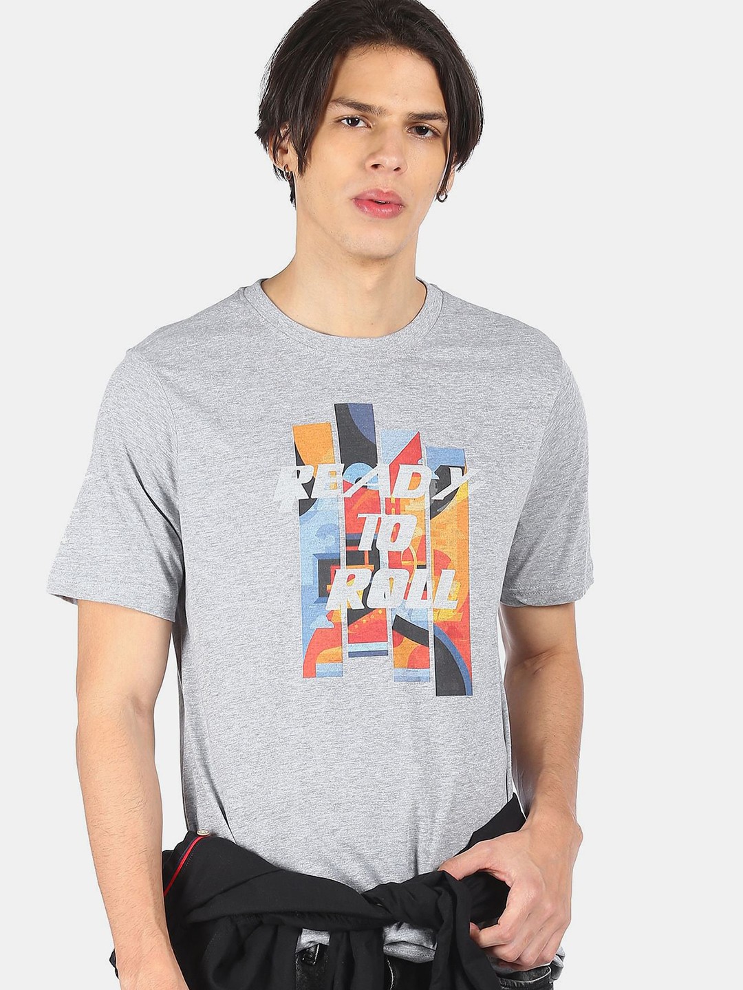 

Colt Men Grey Typography Printed T-shirt