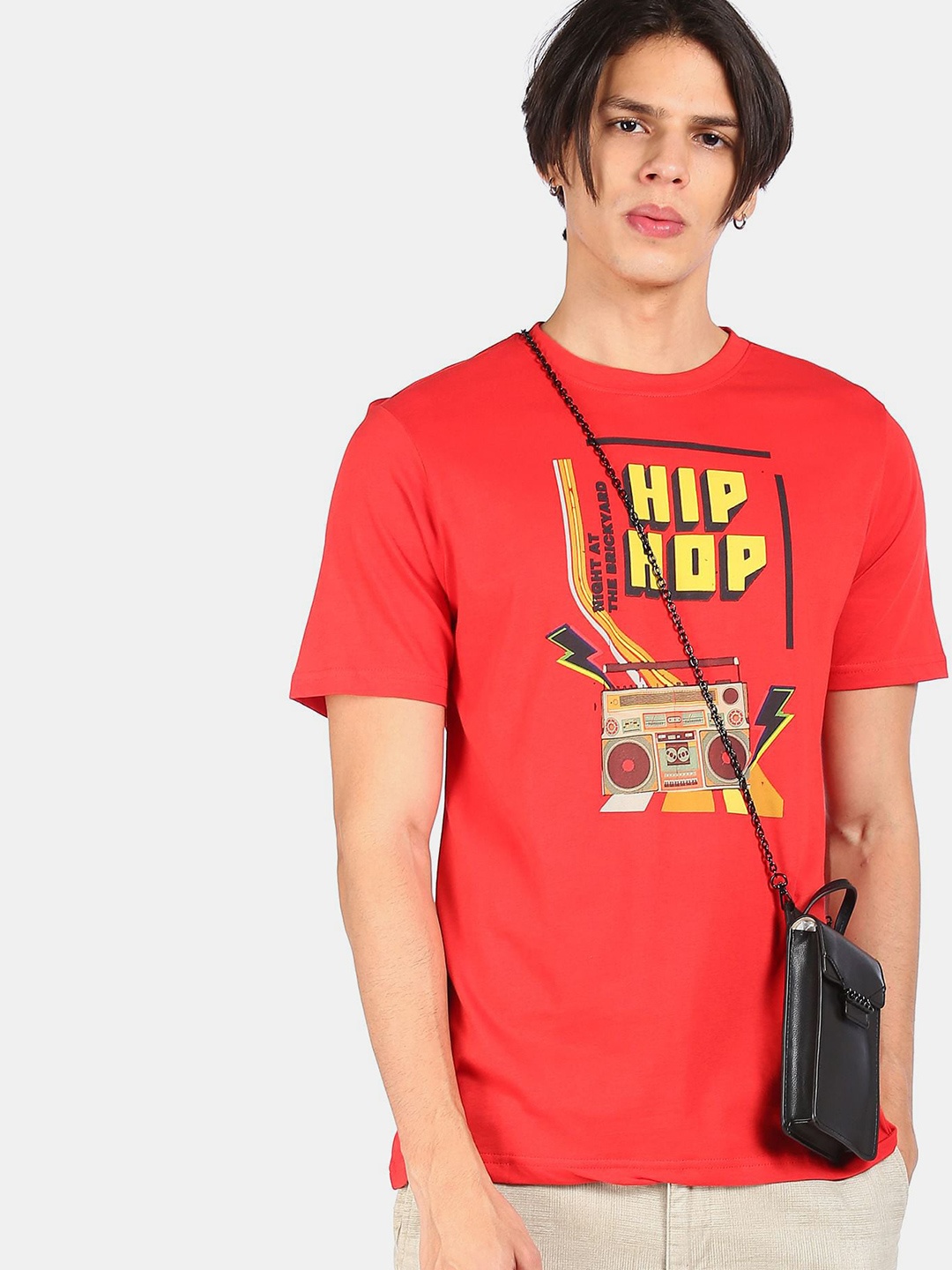 

Colt Men Red Typography Printed T-shirt