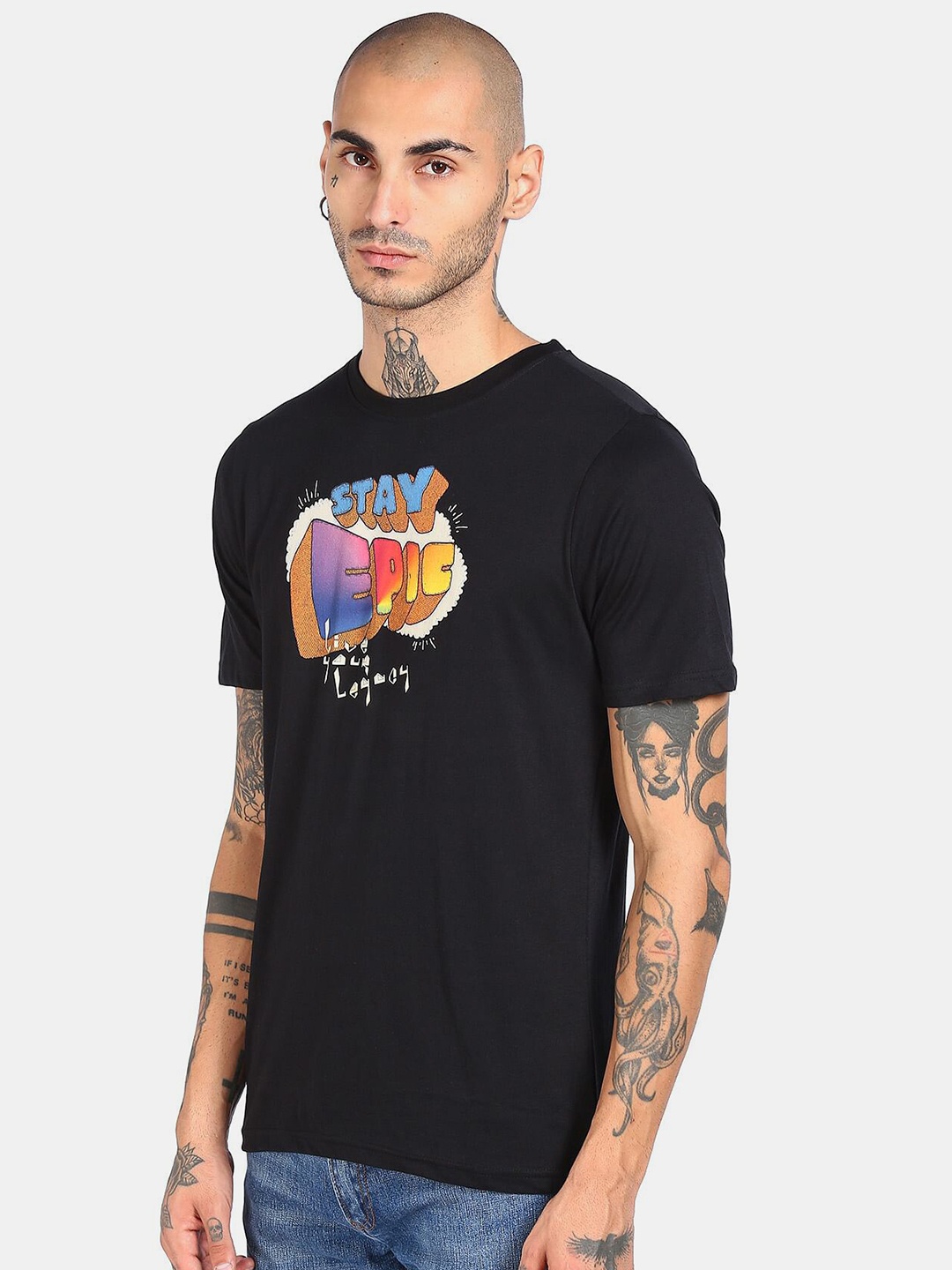 

Colt Men Black Printed T-shirt