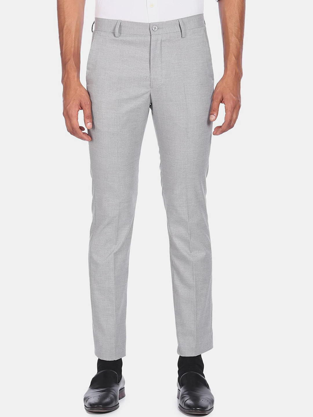 

Excalibur Men Grey Solid Regular Fit Trousers