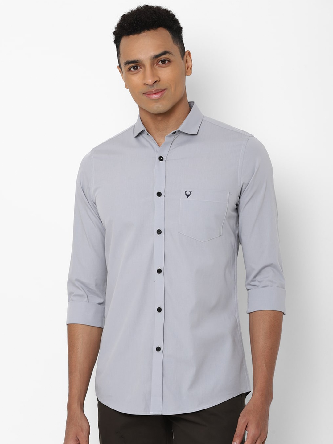 

Allen Solly Men Grey Slim Fit Casual Shirt
