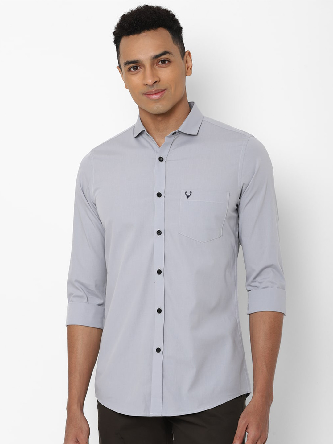 

Allen Solly Men Grey Slim Fit Casual Shirt