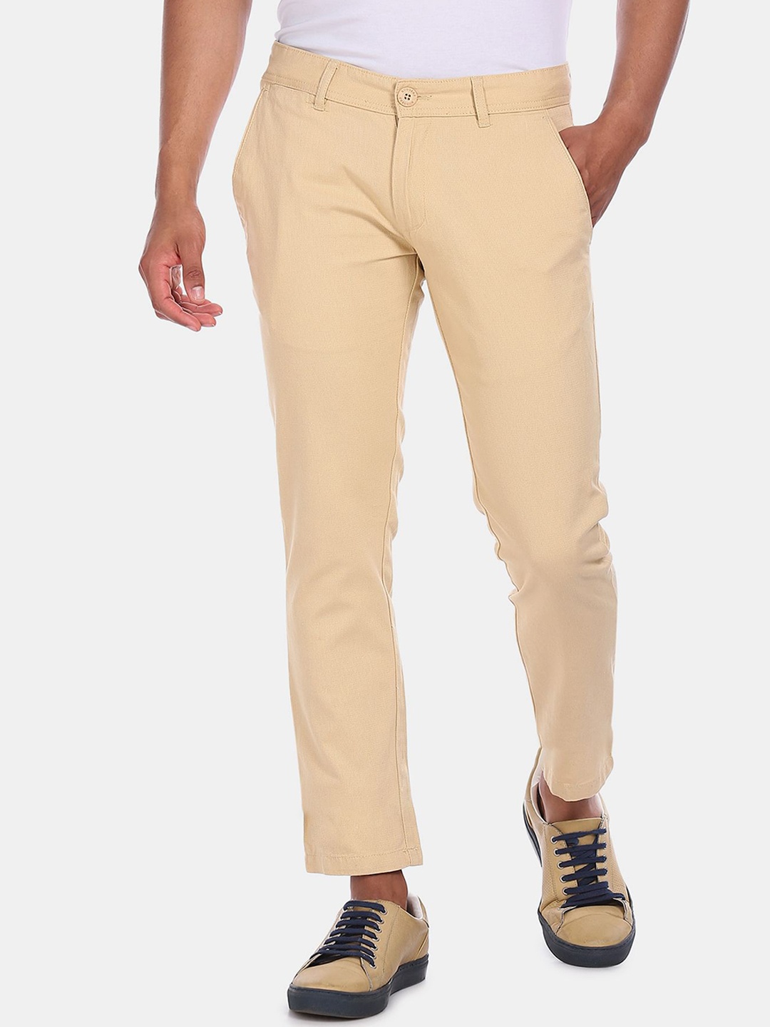 

Ruggers Men Beige Cotton Regular Fit Chinos