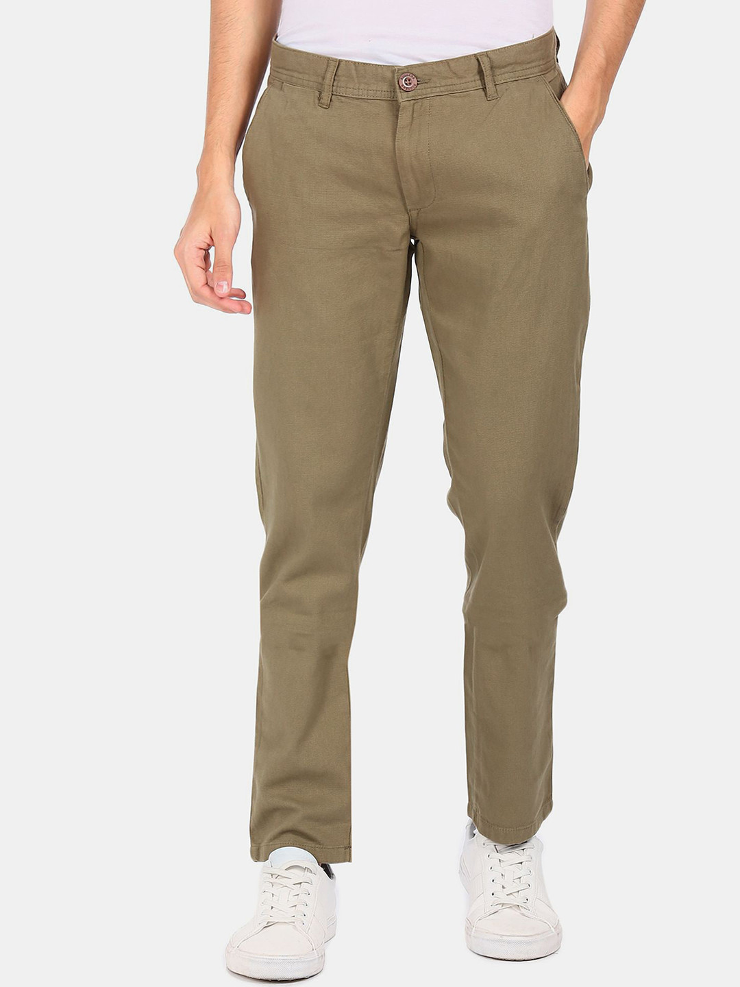 

Ruggers Men Brown Solid Regular Fit Trousers
