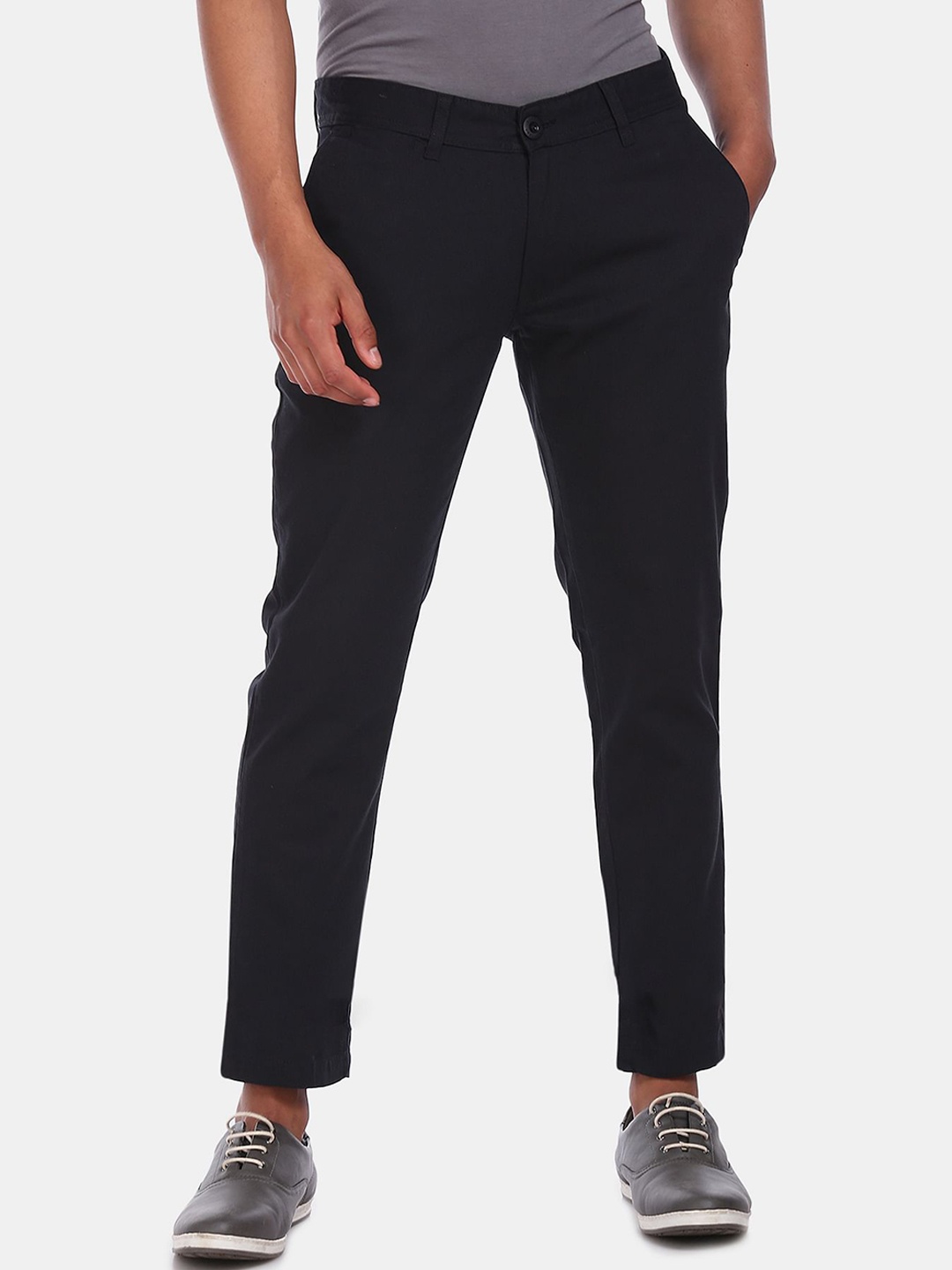 

Ruggers Men Navy Blue Solid Regular Fit Trousers