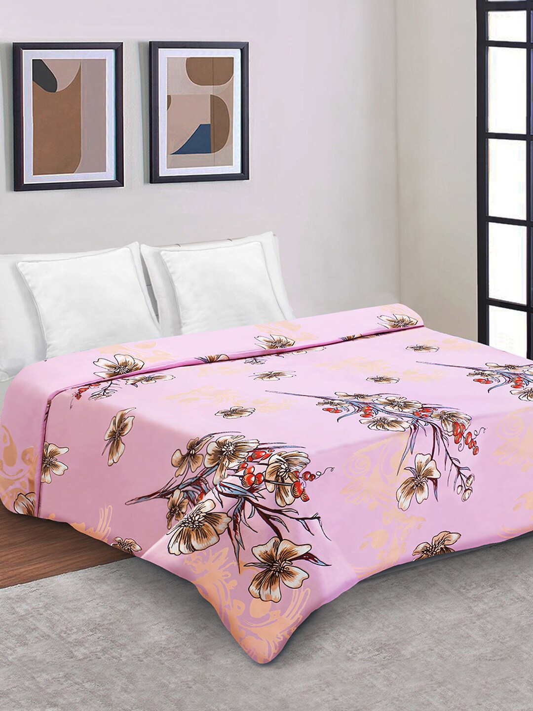 

Good Homes by Home Candy Pink & White Floral Queen Duvet Cover