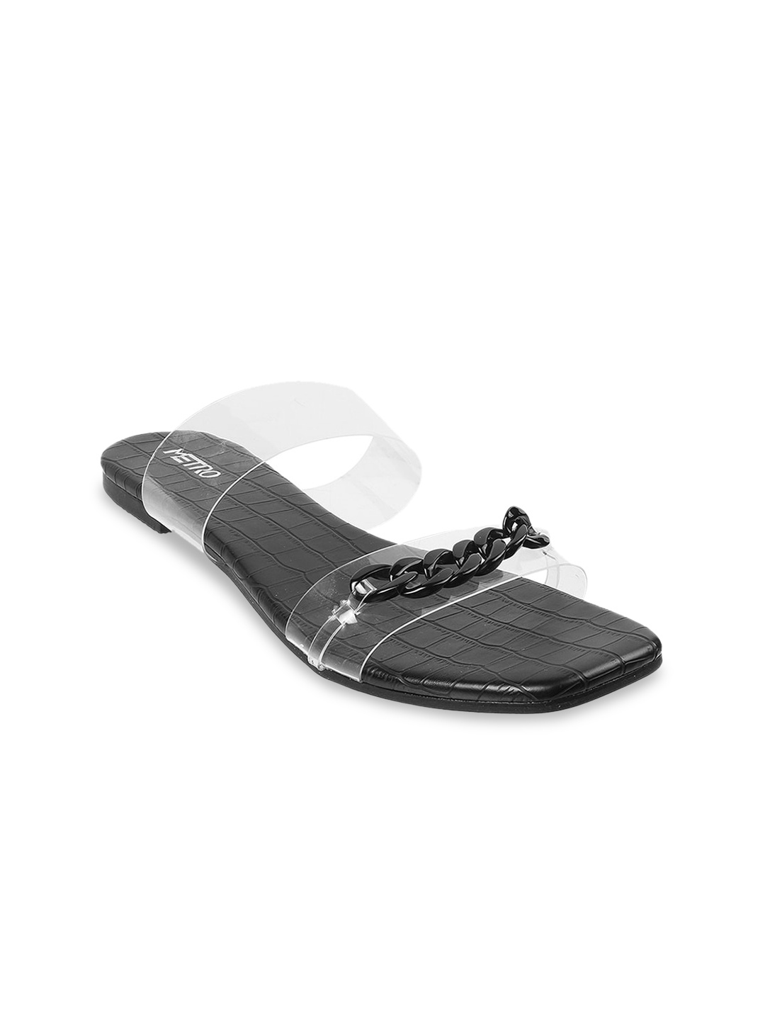 

Metro Women Black Open Toe Flats