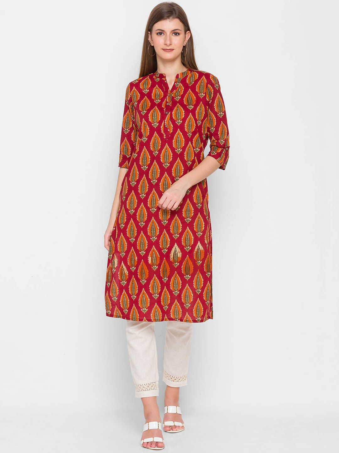 

ZOLA Women Maroon Ethnic Motifs Printed Kurta