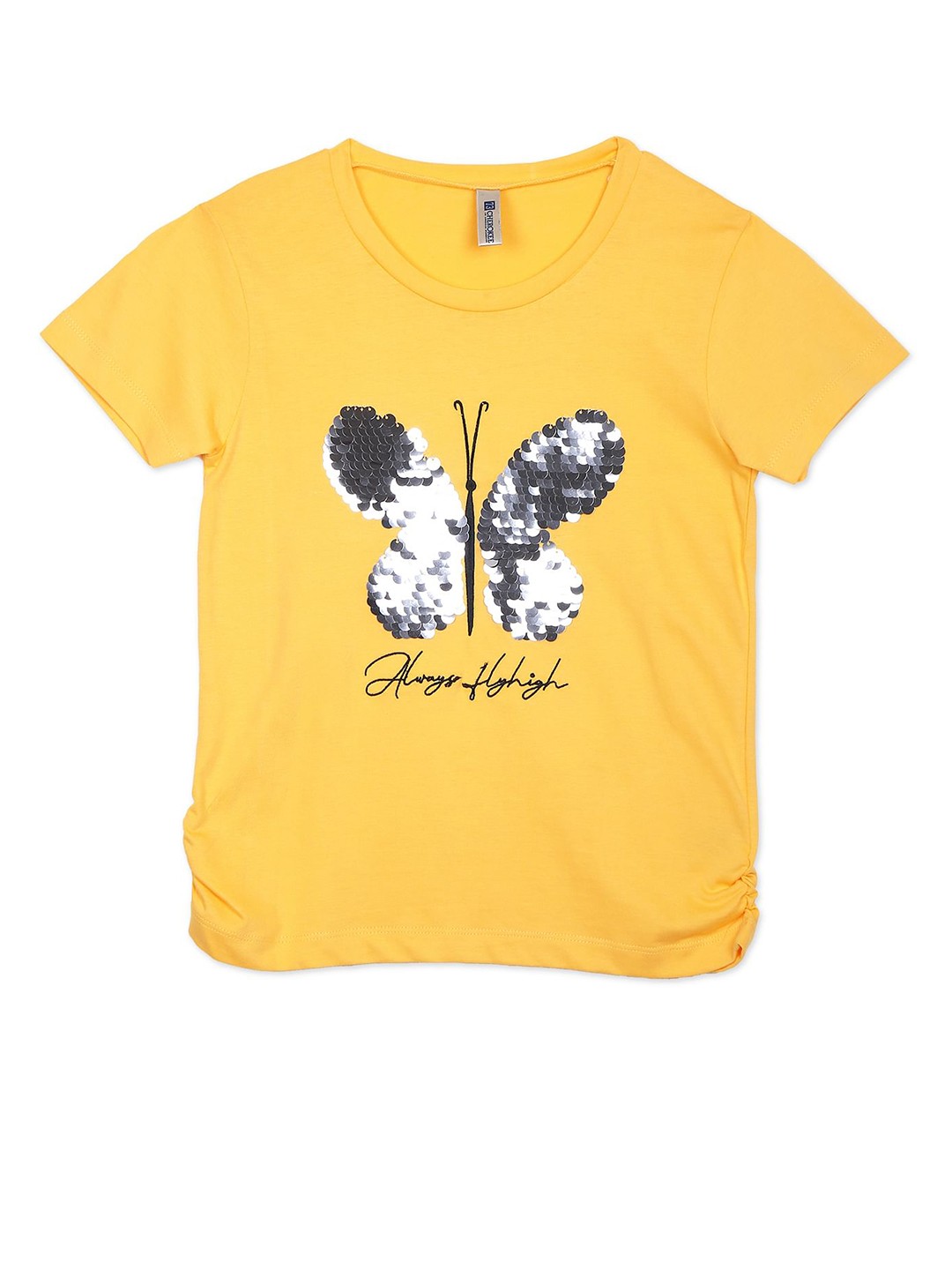 

Cherokee Girls Yellow Printed T-shirt