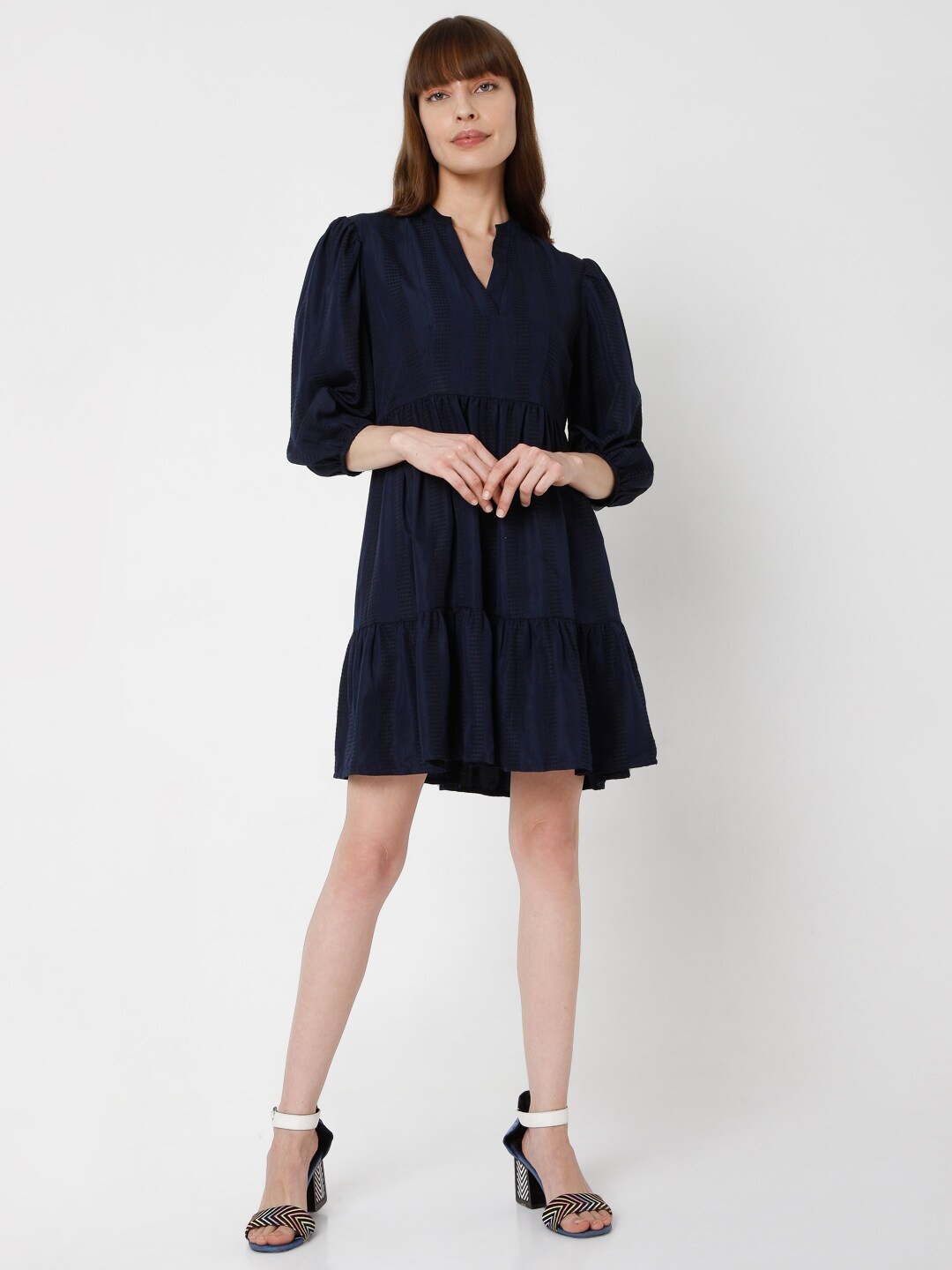 

Vero Moda Navy Blue Fit & Flare Dress
