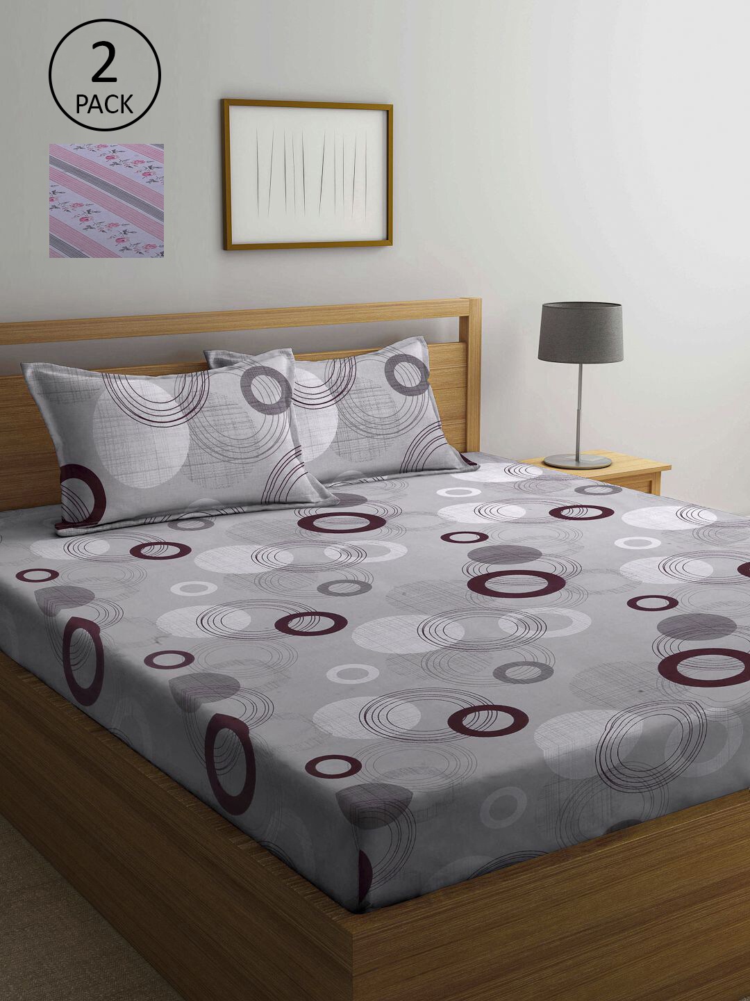 

KLOTTHE Multicoloured 210 TC 2 Queen Bedsheet with 4 Pillow Covers, Multi