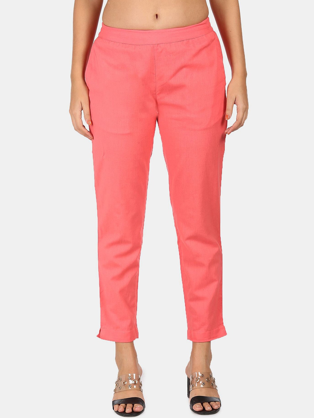 

Karigari Women Orange Solid Regular Fit Trousers