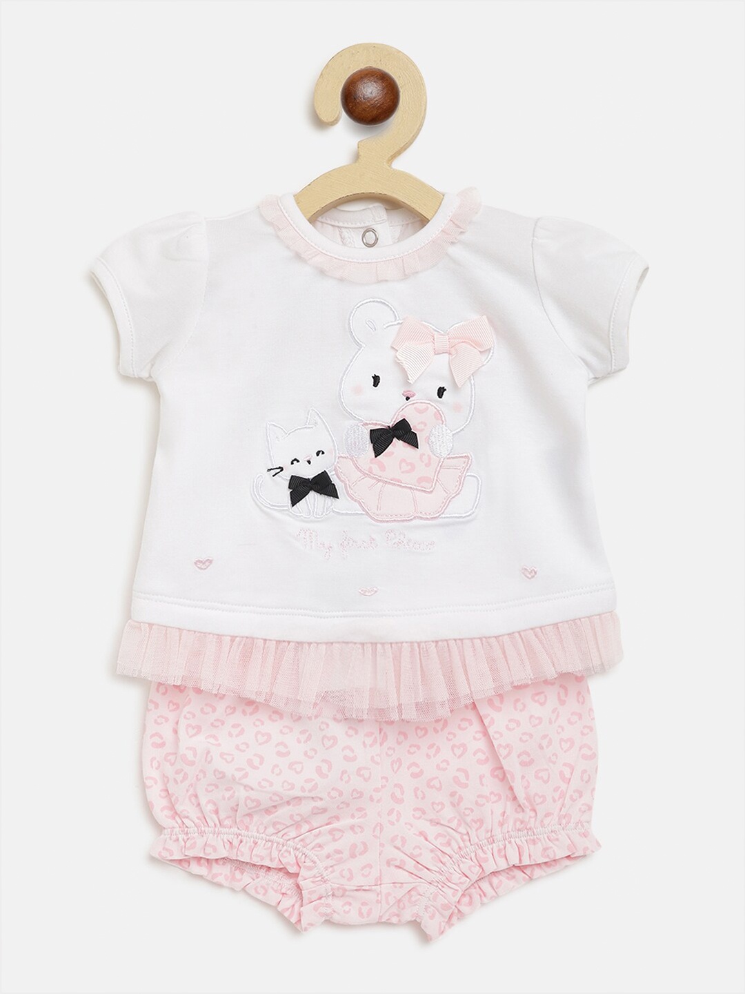 

Chicco Girls White& Pink Printed Co-Ords