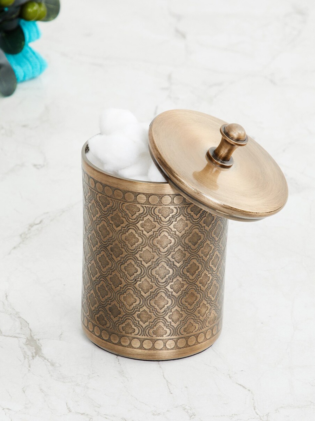 

Home Centre Panama Gold Textured Metal Storage Box With Lid
