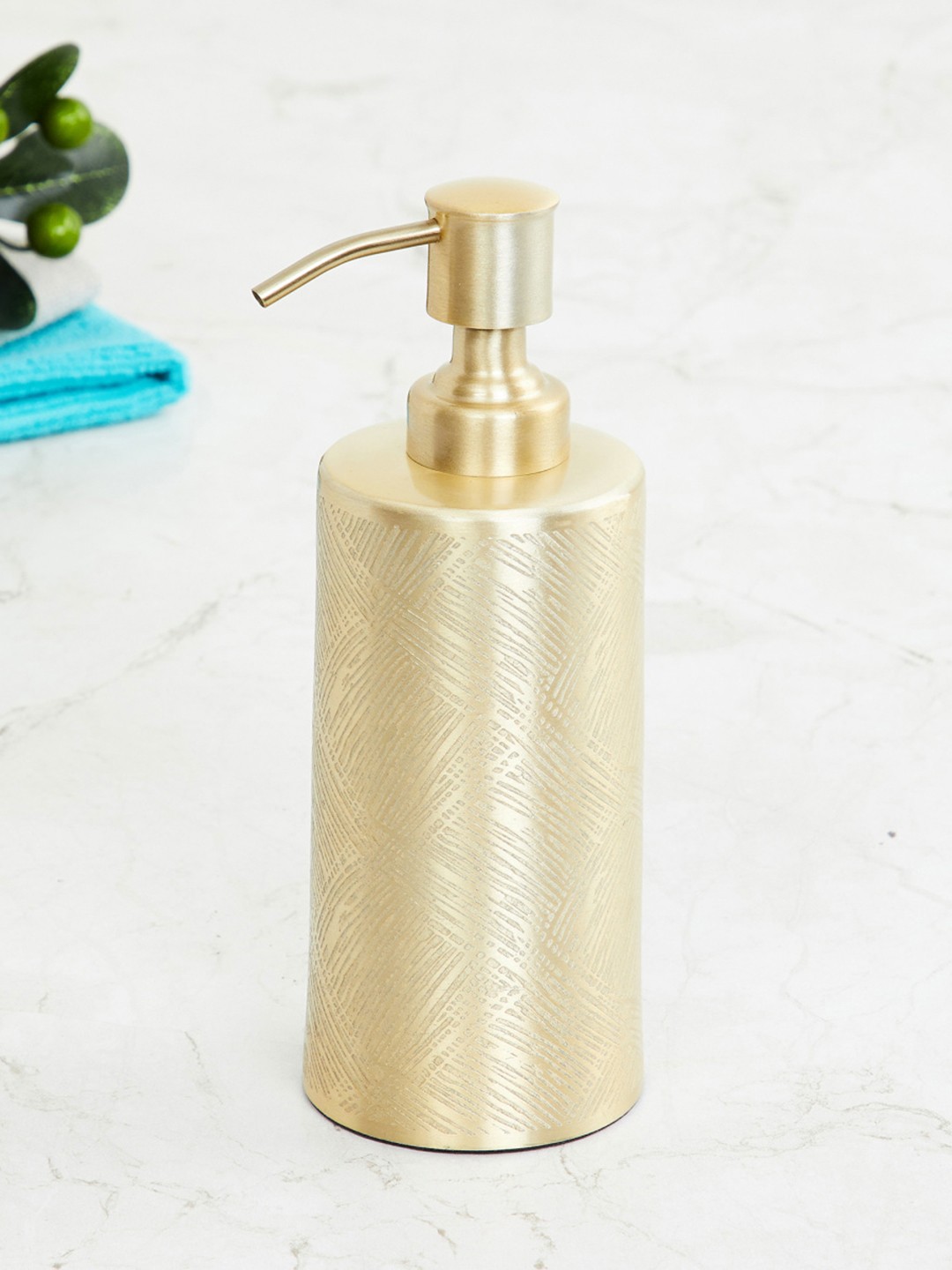 

Home Centre Gold-Toned Panama Metal Soap Dispenser